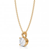 Round Lab Diamond 4-Prong Necklace 14K Yellow Gold (1.00ct)
