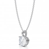 Round Lab Diamond 4-Prong Necklace 14K White Gold (1.50ct)