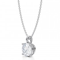 Round Lab Diamond 4-Prong Necklace 14K White Gold (2.00ct)