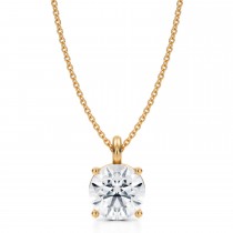 Round Lab Diamond 4-Prong Necklace 14K Yellow Gold (2.50ct)