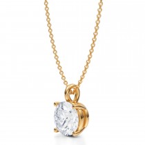 Round Lab Diamond 4-Prong Necklace 14K Yellow Gold (2.50ct)
