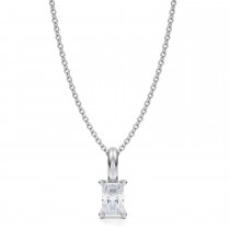 Radiant Lab Diamond 4-Prong Necklace 14K White Gold (0.25ct)