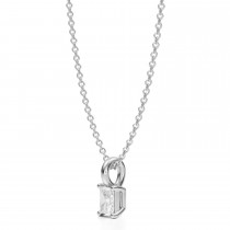 Radiant Lab Diamond 4-Prong Necklace 14K White Gold (0.25ct)
