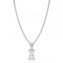 Radiant Lab Diamond 4-Prong Necklace 14K White Gold (0.33ct)