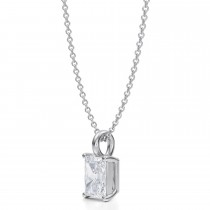 Radiant Lab Diamond 4-Prong Necklace 14K White Gold (0.75ct)