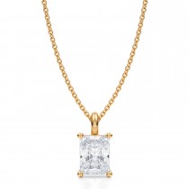 Radiant Lab Diamond 4-Prong Necklace 14K Yellow Gold (1.50ct)