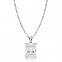 Radiant Lab Diamond 4-Prong Necklace 14K White Gold (2.00ct)