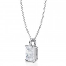 Radiant Lab Diamond 4-Prong Necklace 14K White Gold (2.00ct)