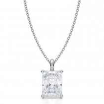 Radiant Lab Diamond 4-Prong Necklace 14K White Gold (2.50ct)