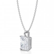 Radiant Lab Diamond 4-Prong Necklace 14K White Gold (2.50ct)