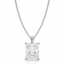 Radiant Lab Diamond 4-Prong Necklace 14K White Gold (3.00ct)
