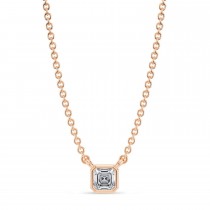 Asscher Lab Diamond Pendant Necklace 14K Rose Gold (0.25ct)
