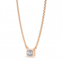 Asscher Lab Diamond Pendant Necklace 14K Rose Gold (0.25ct)