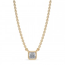 Asscher Lab Diamond Pendant Necklace 14K Yellow Gold (0.25ct)