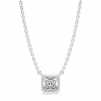 Asscher Lab Diamond Pendant Necklace 14K White Gold (0.50ct)