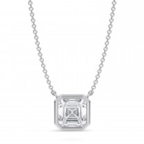 Asscher Lab Diamond Pendant Necklace 14K White Gold (2.00ct)