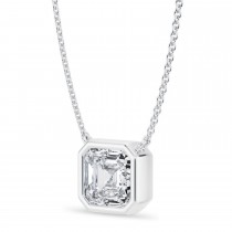 Asscher Lab Diamond Pendant Necklace 14K White Gold (2.50ct)