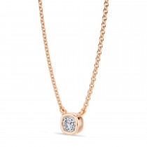 Cushion Lab Diamond Pendant Necklace 14K Rose Gold (0.25ct)