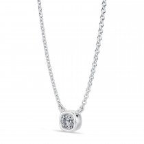 Cushion Lab Diamond Pendant Necklace 14K White Gold (0.25ct)