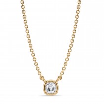 Cushion Lab Diamond Pendant Necklace 14K Yellow Gold (0.25ct)