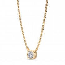 Cushion Lab Diamond Pendant Necklace 14K Yellow Gold (0.25ct)