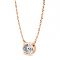 Cushion Lab Diamond Solitaire Pendant Necklace 14K Rose Gold (0.50ct)