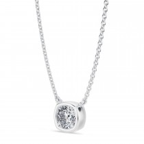 Cushion Lab Diamond Pendant Necklace 14K White Gold (0.50ct)