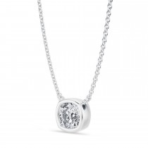 Cushion Lab Diamond Pendant Necklace 14K White Gold (0.75ct)