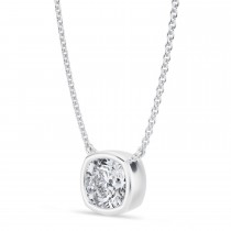 Cushion Lab Diamond Pendant Necklace 14K White Gold (1.50ct)