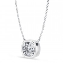 Cushion Lab Diamond Pendant Necklace 14K White Gold (2.00ct)