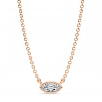 Marquise Lab Diamond Pendant Necklace 14K Rose Gold (0.25ct)