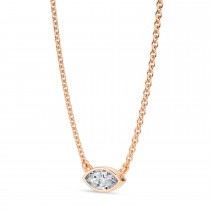 Marquise Lab Diamond Pendant Necklace 14K Rose Gold (0.25ct)