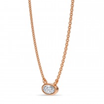 Oval Lab Diamond Pendant Necklace 14K Rose Gold (0.25ct)
