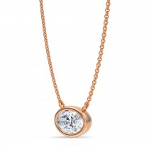 Oval Lab Diamond Pendant Necklace 14K Rose Gold (1.00ct)