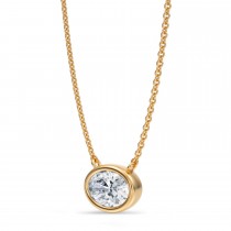 Oval Lab Diamond Pendant Necklace 14K Yellow Gold (1.00ct)