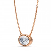 Oval Lab Diamond Pendant Necklace 14K Rose Gold (1.50ct)