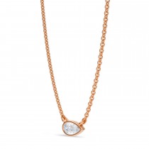 Pear Lab Diamond Pendant Necklace 14K Rose Gold (0.25ct)