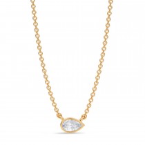 Pear Lab Diamond Pendant Necklace 14K Yellow Gold (0.25ct)