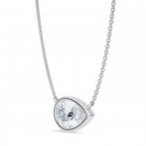 Pear Lab Diamond Pendant Necklace 14K White Gold (2.00ct)