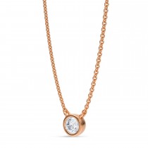 Round Lab Diamond Pendant Necklace 14K Rose Gold (0.25ct)