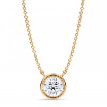 Round Lab Diamond Pendant Necklace 14K Yellow Gold (1.00ct)