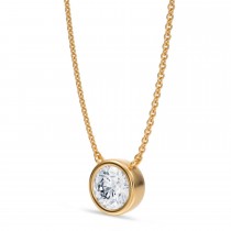 Round Lab Diamond Pendant Necklace 14K Yellow Gold (1.00ct)