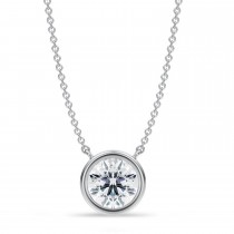 Round Lab Diamond Pendant Necklace 14K White Gold (1.50ct)