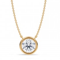 Round Lab Diamond Pendant Necklace 14K Yellow Gold (2.00ct)