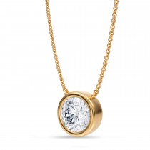 Round Lab Diamond Pendant Necklace 14K Yellow Gold (2.00ct)