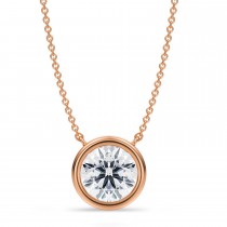 Round Lab Diamond Pendant Necklace 14K Rose Gold (2.50ct)
