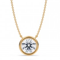 Round Lab Diamond Solitaire Pendant Necklace 14K Yellow Gold (2.50ct)