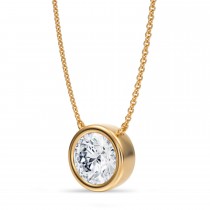 Round Lab Diamond Solitaire Pendant Necklace 14K Yellow Gold (2.50ct)