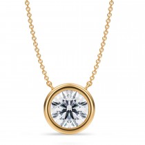Round Lab Diamond Pendant Necklace 14K Yellow Gold (3.00ct)