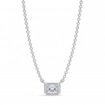 Radiant Lab Diamond Pendant Necklace 14K White Gold (0.25ct)